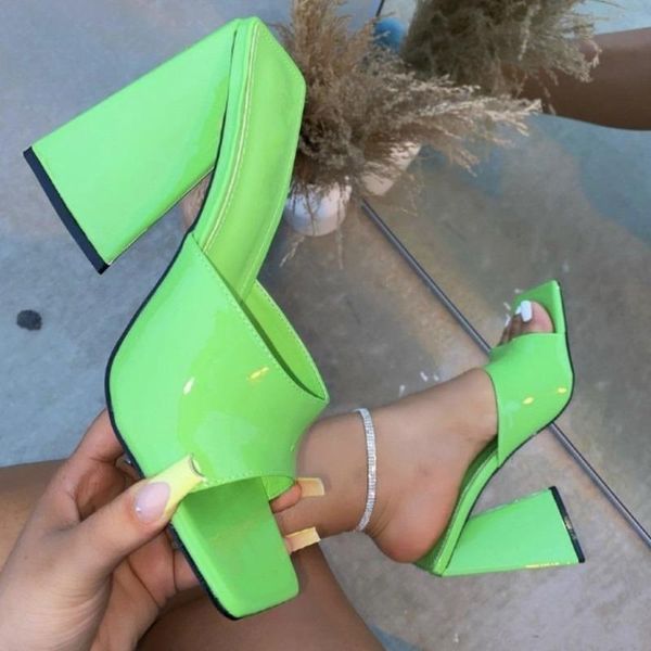 

slippers 2021 women summer sandals strange heels mules high-heeled ladies slip on party nightclub, Black