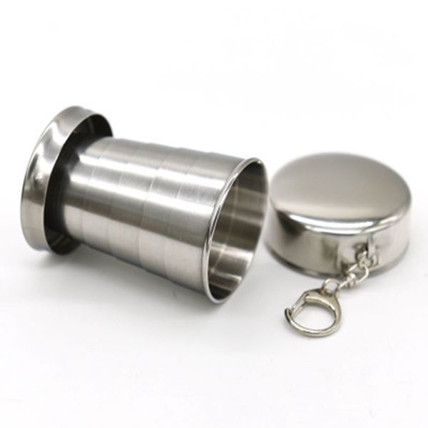 

75ml stainless steel portable outdoor travel camping foldable collapsible cup telescopic wine cup water bottle zza1059