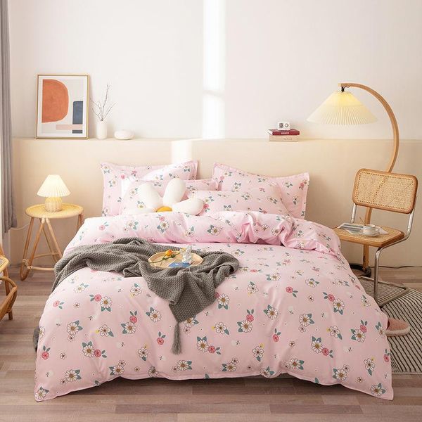 

bedding sets modern set with fitted sheet duvet cover pillowcase bed linen flowers plant home use bedclothes
