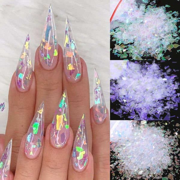 

nail art decorations 3d laser holographic diy manicure tool glitter foil flakes mix color butterfly sequins decoration, Silver;gold