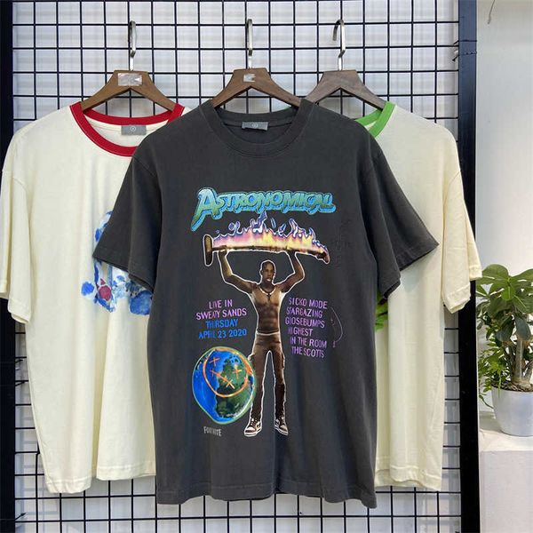 

men's t-shirts astro short sleeve summer loose jackboy vintage electric rap flame t-shirt, White;black