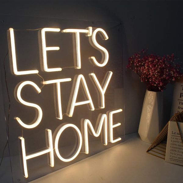

other lighting bulbs & tubes let's stay at home custom neon lights led room decoration wall hanging personalized gifts family party