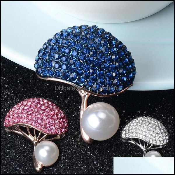 

pins, brooches jewelry fashion fine rhinestone big mushroom for women pins pearl gift pride drop delivery 2021 sjeos, Gray