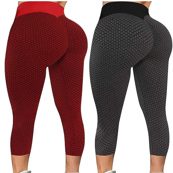 

women's leggings 2pc casual skinny slim hip lifting fitness sports yoga seven-point pants sport women plus size gym clothing, Black