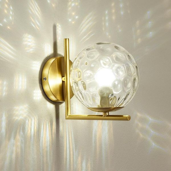 

wall lamps gold lamp indoor led for bedroom bedside el aisle stair light fixture interior lights glass ball decoration
