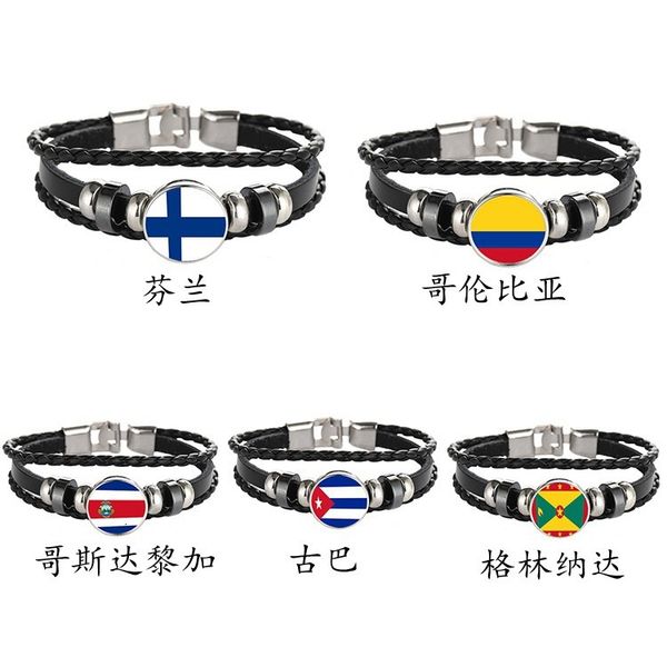

souvenir cup hand woven bracelet multi layer leather flag time straight