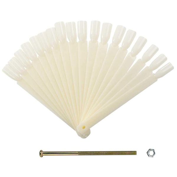 

nail art kits compartments with 50 plastic white nails for practice display sector color card board