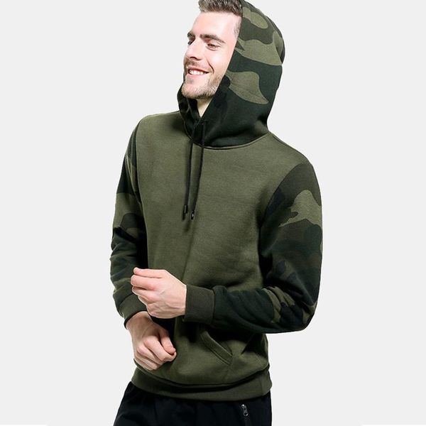 

men's hoodies & sweatshirts fashion patchwork camouflage hooded sweatshirt men casual spring long sleeve loose male harajuku drawstring, Black