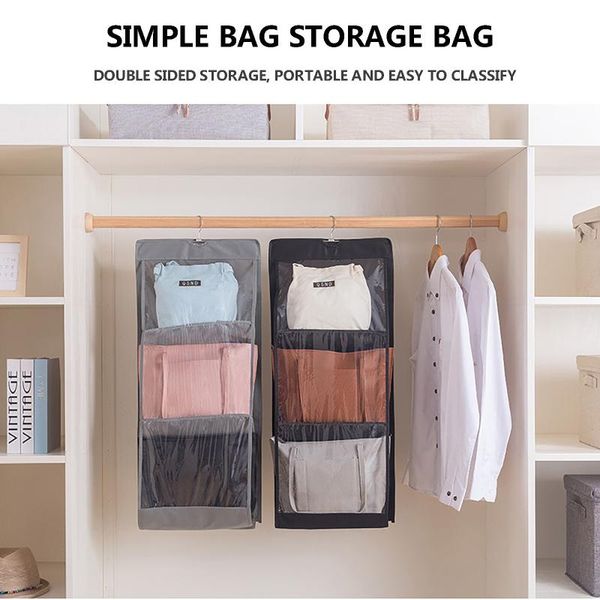 

simple transparent window hanger bag storage save space clothing socks underwear hanging household artifact boxes & bins