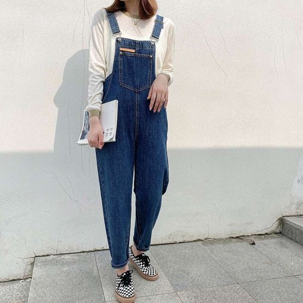 

autumn version simple solid color loose age reduction wind strap women, Blue