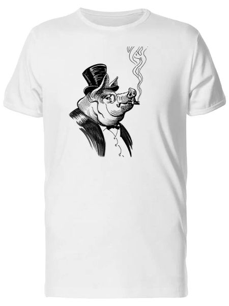 

Classy Rich Pig Grunge Sketch Men's Tee -Image by Shutterstock, White;black
