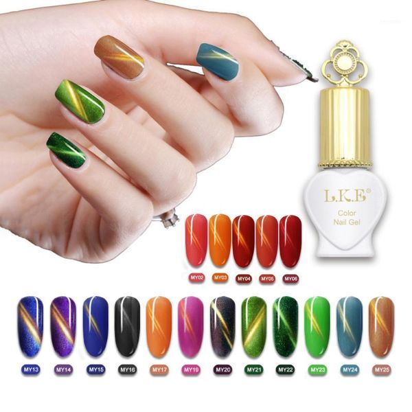 

cat eye uv gel soak off led nail polish magnet laser shining colorful art varnish all for1, Red;pink