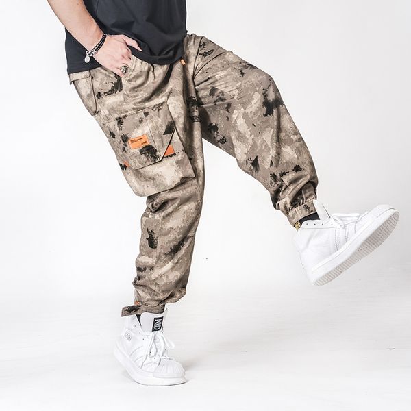 

desert k70885 camouflage men's loose overalls fashion brand toe binding spring and summer plus size fat, Black