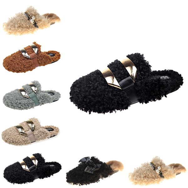 

women designer slippers platform shoes triples black grown grey pink womens casual indoor warm sneakers flat winter trainers walking outdoor