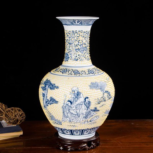 

vases jingdezhen ceramics blue and white porcelain flower arranging vase antique chinese decoration living room