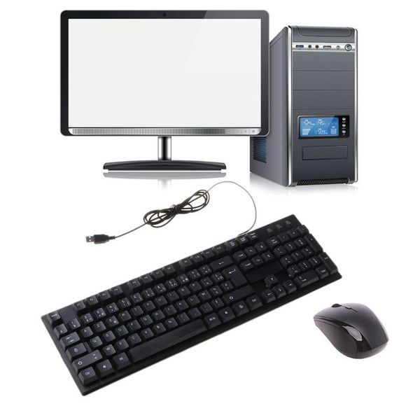 

keyboards usb wired silent keyboard waterproof office 104 keys for desktop