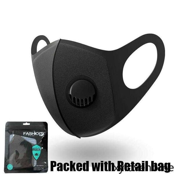 

designer sponge party masks dustproof pm2.5 pollution half face mask with valve washable cycling outdoor reusable masks fashion black cover