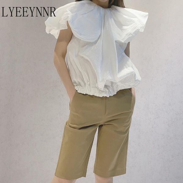 

women's blouses & shirts lyeeynnr 2021 arrival white women o neck casual all-match chic ladies unicolor japan style stylish