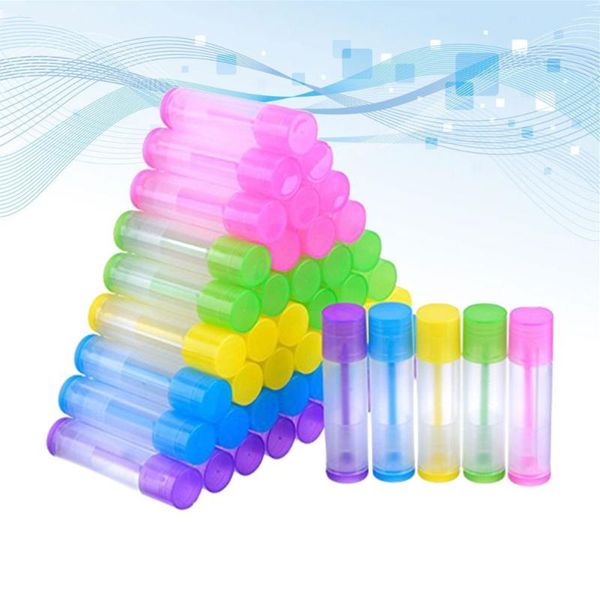 

storage bottles & jars 50pcs lip empty container clear tubes with bottom and cap