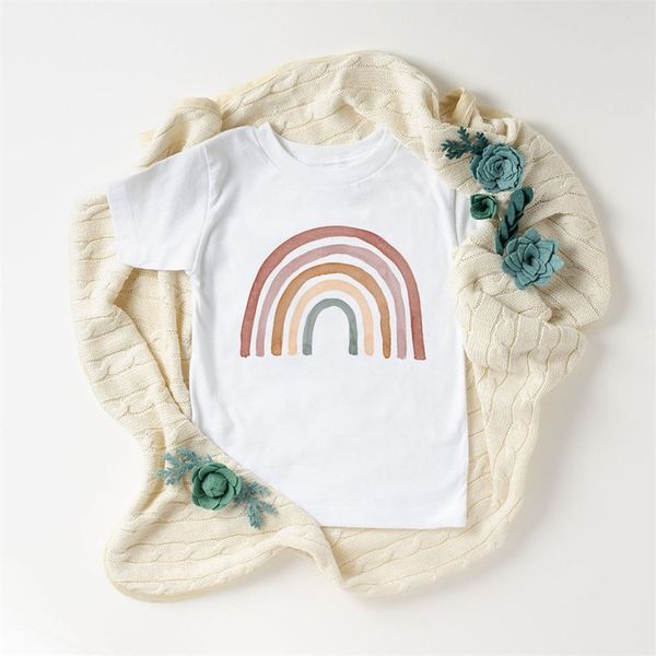 T-shirt arcobaleno per bambini T-shirt arcobaleno Colori del deserto Bambini Bys Ragazze Top T-shirt Maglietta fede Arcobaleno Estate manica corta T 2627 Q2