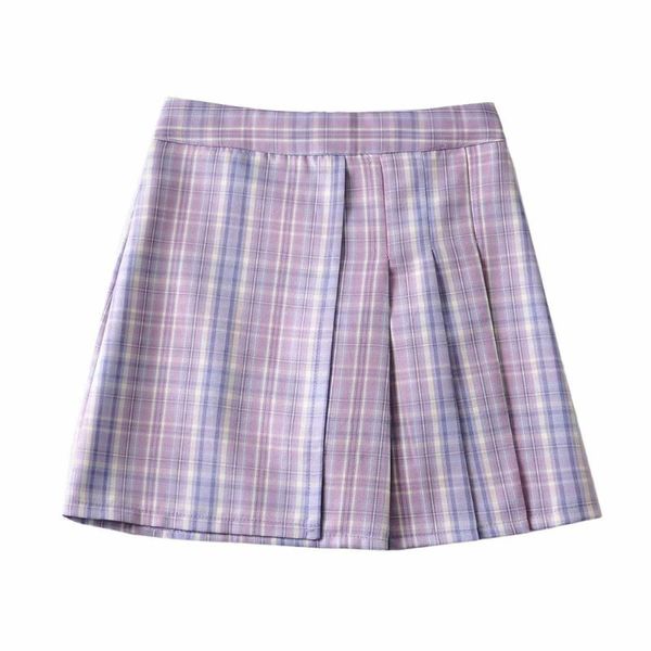 

skirts 2021 summer purple pleated skirt high waist all-match a-line, Black