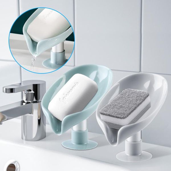 

soap dishes leaf shape box bathroom holder dish storage plate tray toilet shower non-slip drain case gadgets