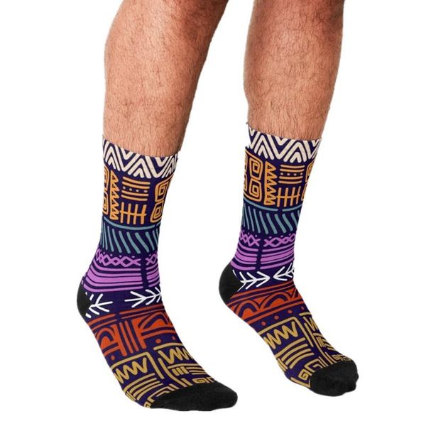 

men's socks funny colourful symbolic images pattern printed hip hop men happy cute boys street style crazy for, Black