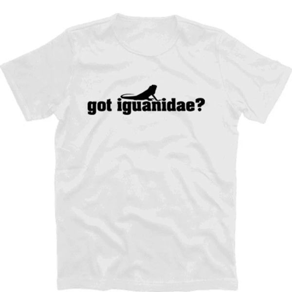 

got iguanidae exotic birds reptiles in the terrarium iguana t-shirt s-xxxl, White;black