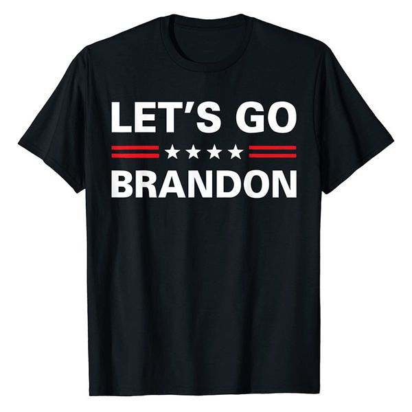 Ru2c Unisex 100% cotone Lets Go Brandon Funny Men Vintage Mens t-shirt Novità T-shirt oversize Donna Casual Tee