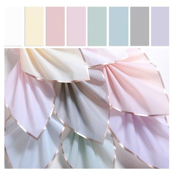 

20pcs/pack golden frame flower wrapping paper jelly film bouquet waterproof florist diy gift packing material other arts and crafts