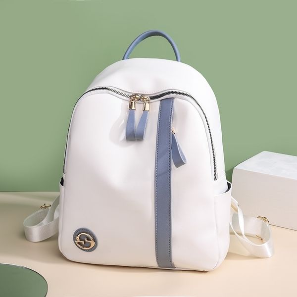

women's bag 2021 new solid color pu simple backpack outdoor travel small schoolbag fashion leisure large capacity backpack