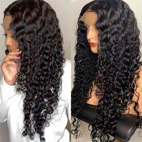 

female multicolor medium wig long curly hair chemical fiber wig headcover, Black