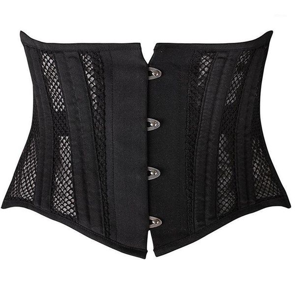 

bustiers & corsets 24 steel bones women corset waist firm mesh corselet buckled bustier trainer vest, Black;white