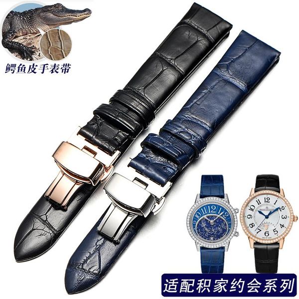 

watch bands women men genuine alligator watchbands 14mm 16mm 18mm 19mm 20mm 22mm crocodile skin strap stainless steel butterfly buckle, Black;brown