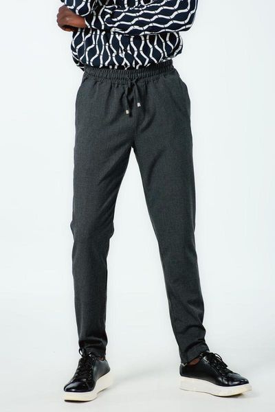 

smoked striped men's jogger trousers pants, Black