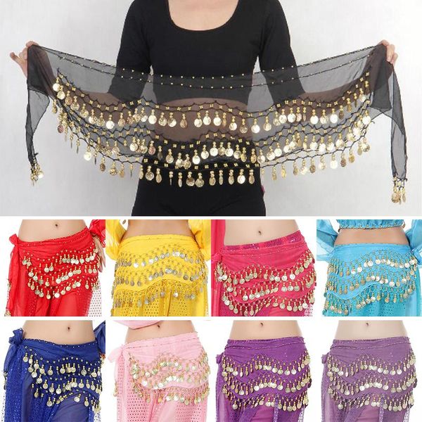 

belts thailand/india/arab dancer skirt women belly dance hip scarf wrap belt female show costume sequins tassels, Black;brown