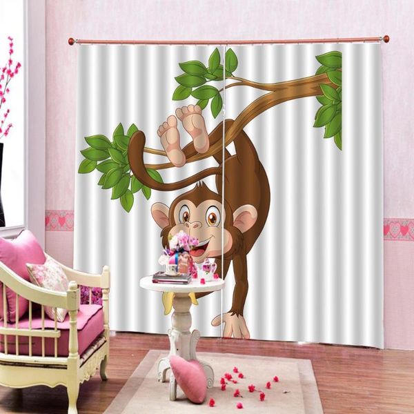 

curtain & drapes decoration curtains 3d printing blockout polyester po fabric for room monkey