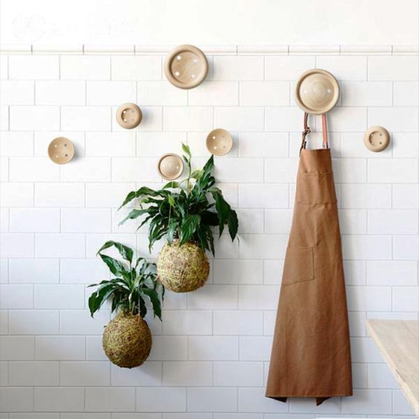 

robe hooks designer's lamp creative gift wall decoration coat rack personality solid wood towel hanger button hanging cintre