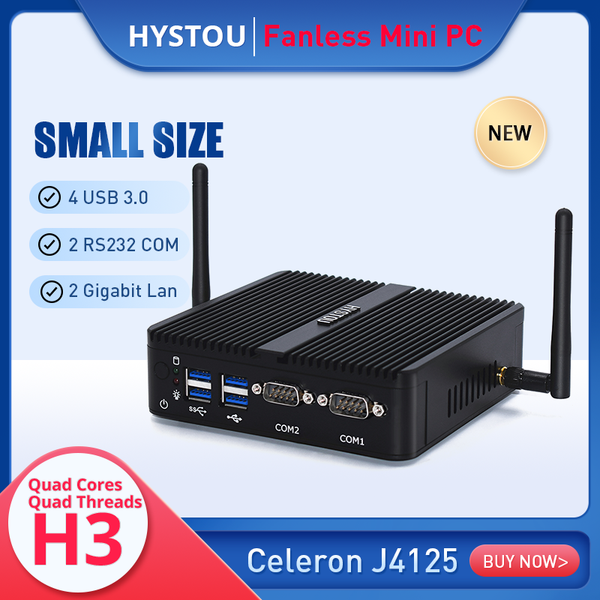 

price mini pc windows 10 fanless micro server celeron j4125 j1900 dual lan soft router firewall computer pcs