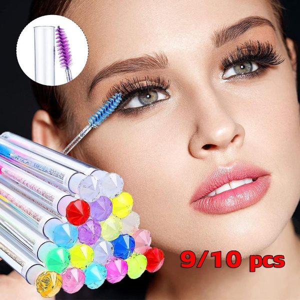 

false eyelashes 9/10pcs girls women eyelash extension brush wand smile diamond crystal mascara tube disposable