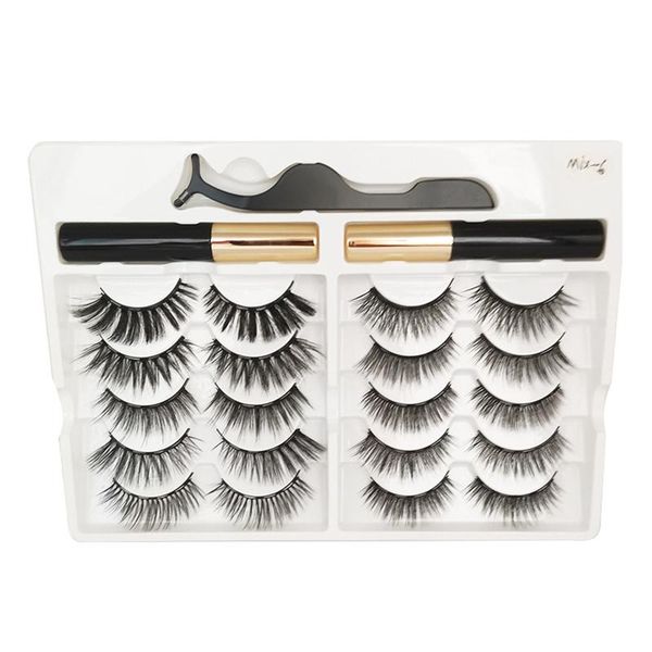 

false eyelashes 2021 10 pairs of magnet glue magnetic liquid eyeliner natural set