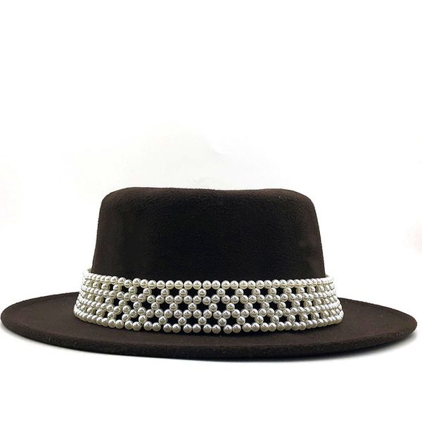 

simple men women wide brim warm wool felt jazz fedora hats retro style solid color panama hat trilby party formal hat 56-58cm a5, Blue;gray