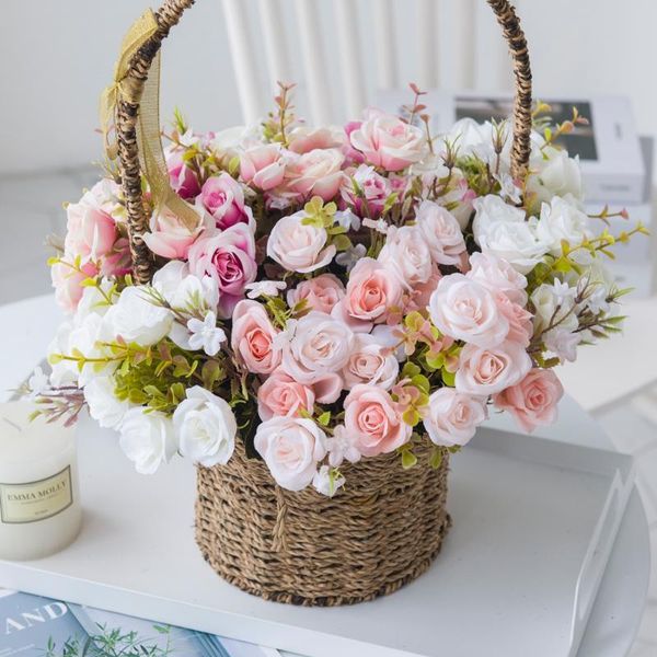 

artificial flowers silk roses bridal bouquet fake plants year christmasÂ wedding garden party elÂ decoration vases for home decorative & wreat