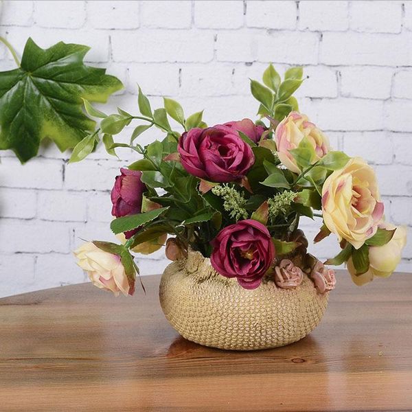 

artificial flowers silk rose decorate simulation bonsai fake for wedding home party deskdecoration decorative & wreaths