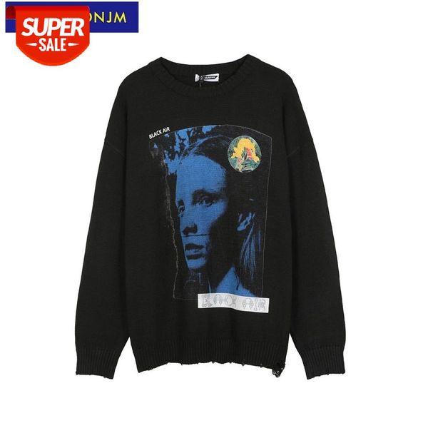 

uncledonjm character print pullovers sweaters 2021 designers mens pullover hip hop o-neck harajuku sweater men me-lm01 #2u1u, White;black