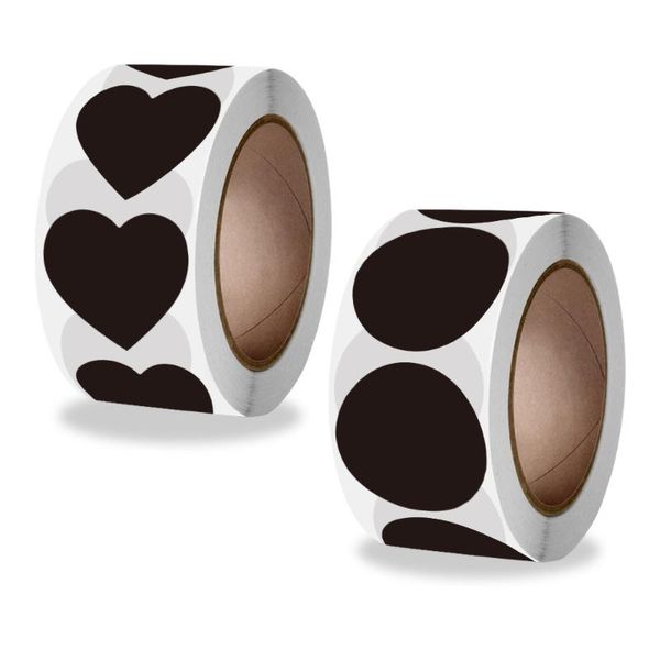 

1" black diy stickers circle love heart shape seal label tag blank sticker for kitchen gift box decor wrap