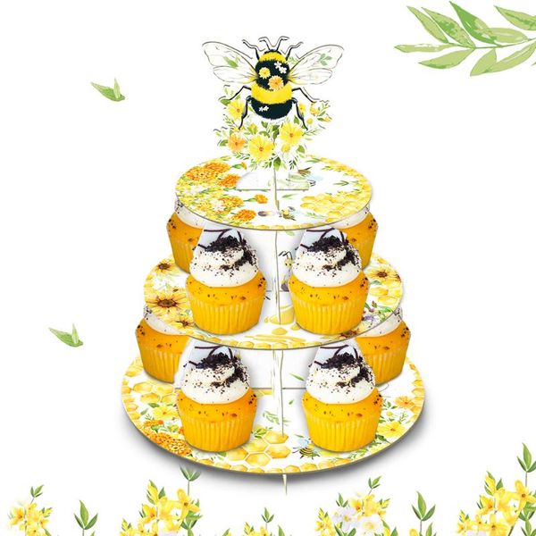 

other festive & party supplies 3 tiers diy girl favors honey bee sunflowers theme cupcake holder baby shower paperboard cake stand birthday