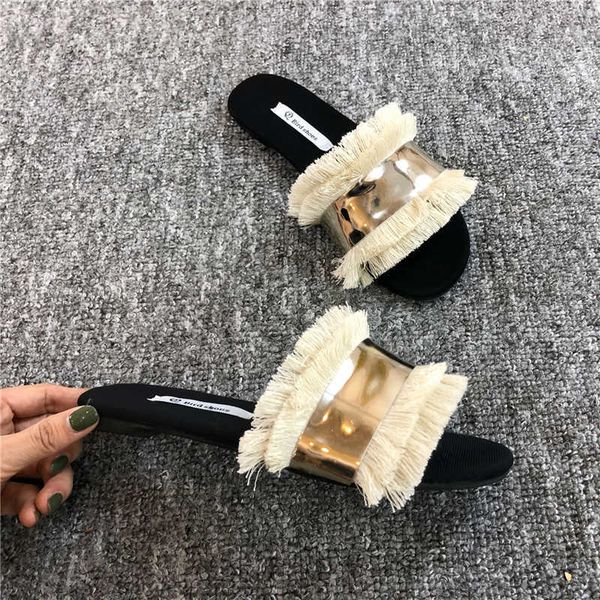 

ladies colorful fur fluffy slippers women's bling slides outside lady furry flip flops women's summer flats sandals black gold