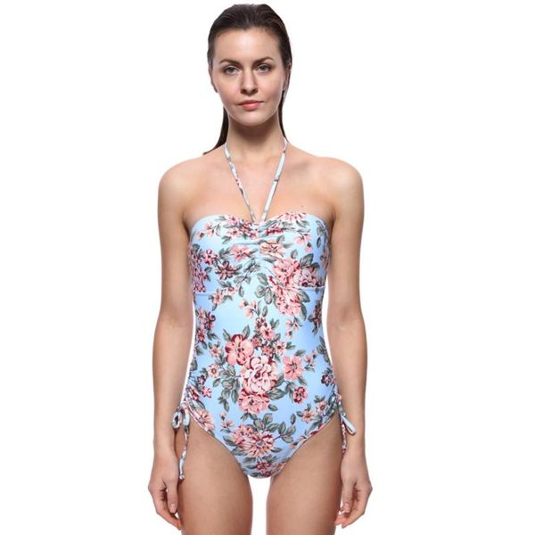 

one-piece suits one piece swimsuit swiming suit women 2021 bathing vintage floral beachwear push up bandage swimwear large