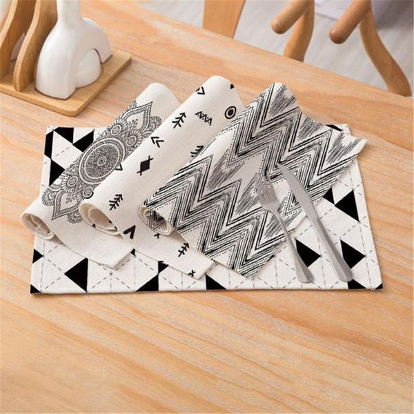 

table runner fuwatacchi stripe pattern tablema black white dining placemat kitchen decor mat accessories tableware pad